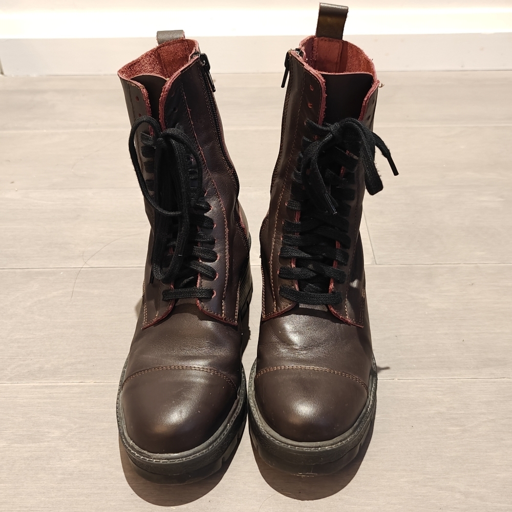 Zara Lace up Leather Boots